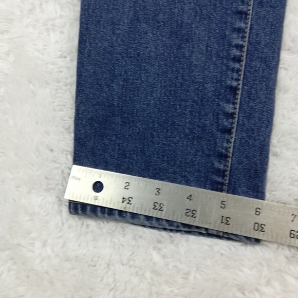 H&M Womens Jeans Mom High Waist Blue Denim Medium Wash Button Fly Stretch 6 - Picture 11 of 13